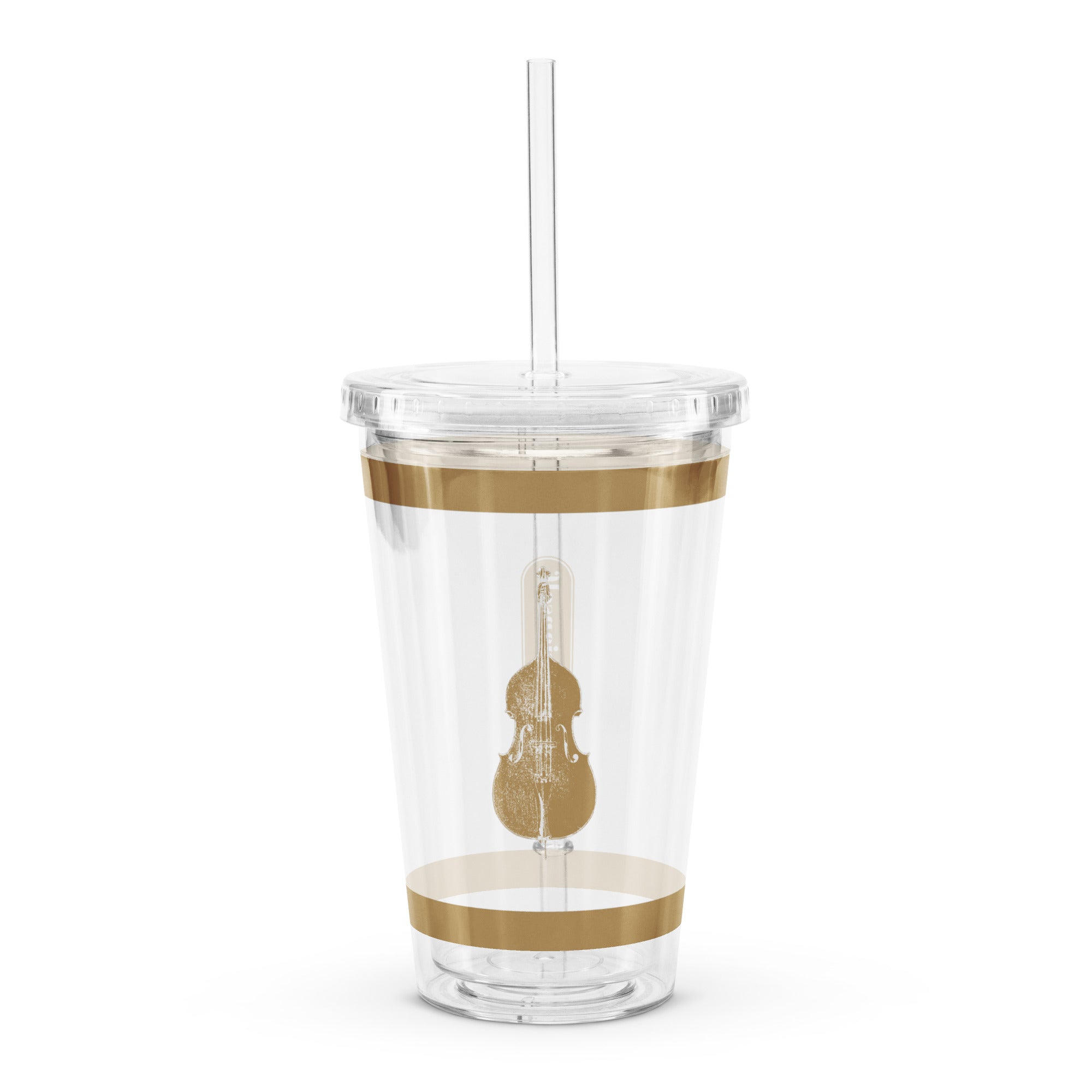 DOUBLE BASS CLEAR TUMBLER - BROWN