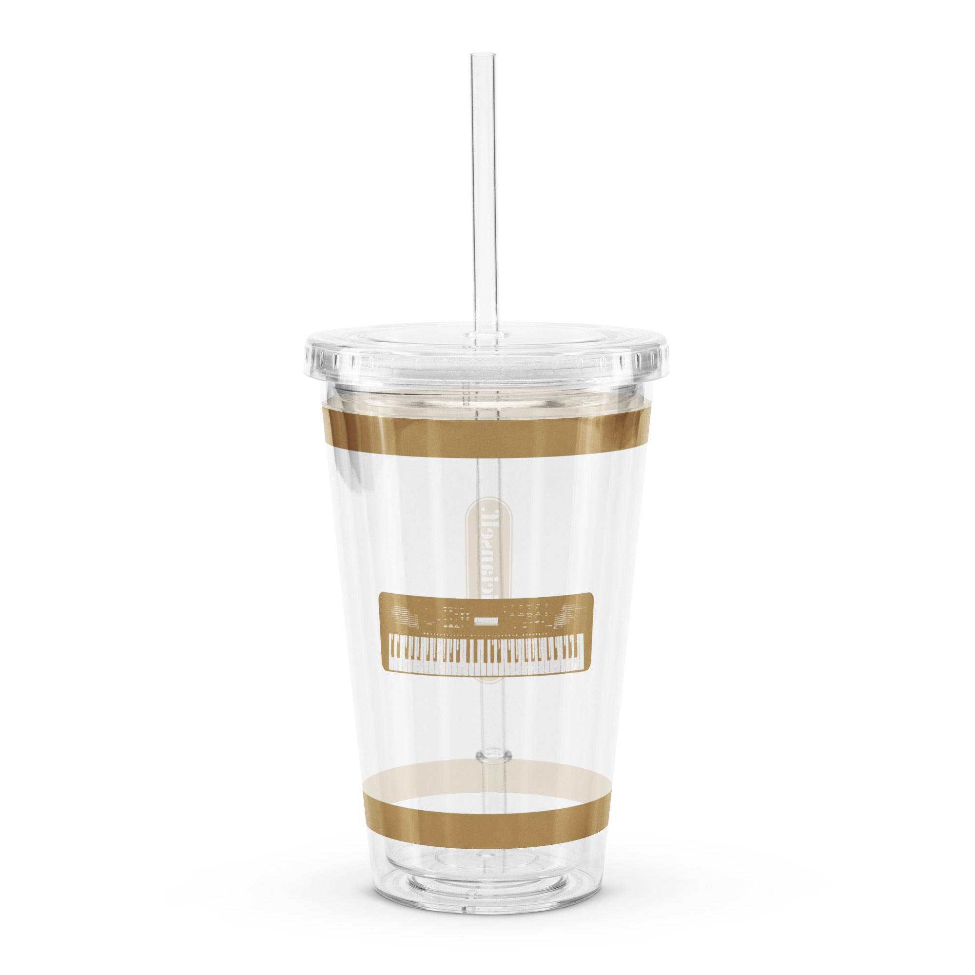 KEYBOARD CLEAR TUMBLER - BROWN