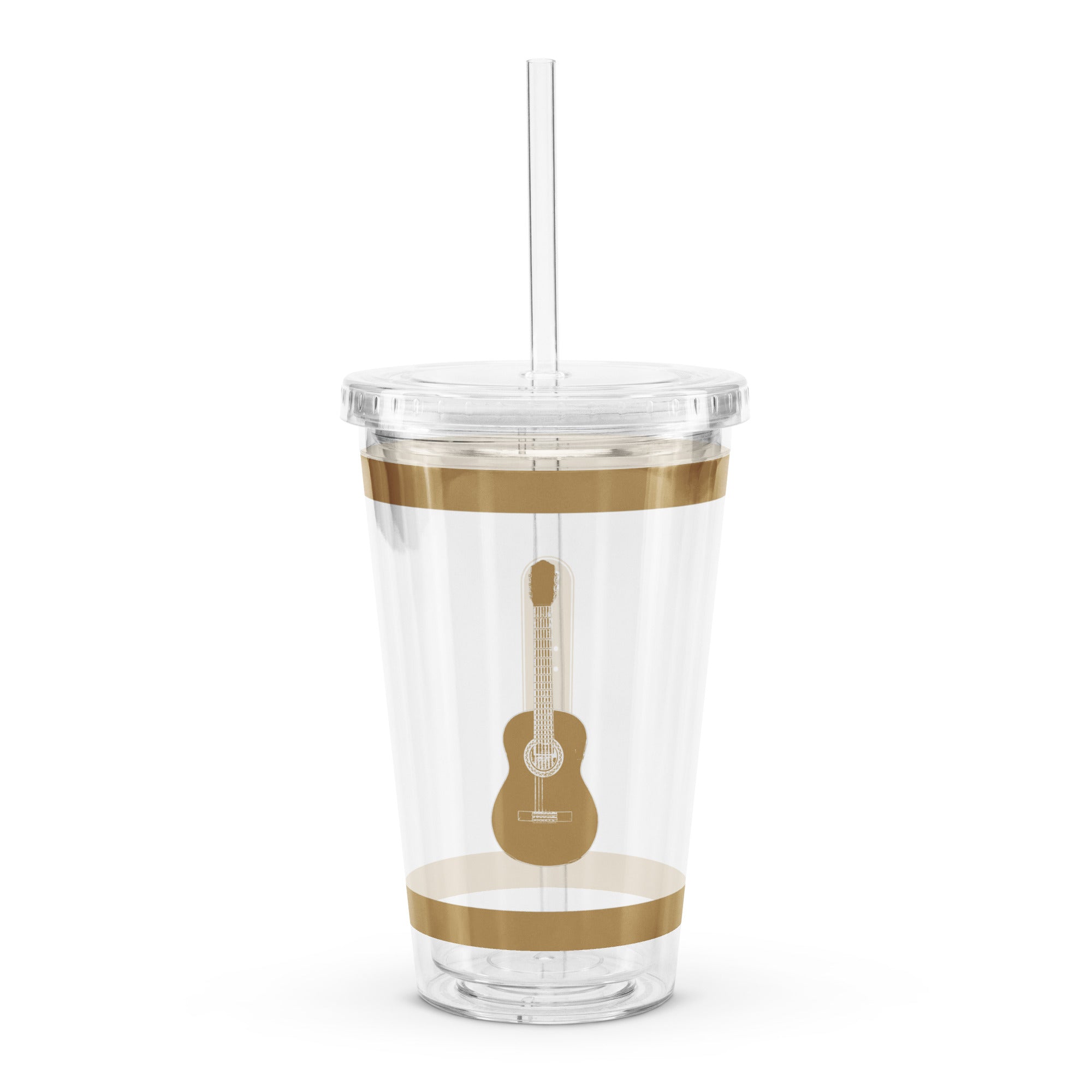 ACOUSTIC GUITAR CLEAR TUMBLER - BROWN