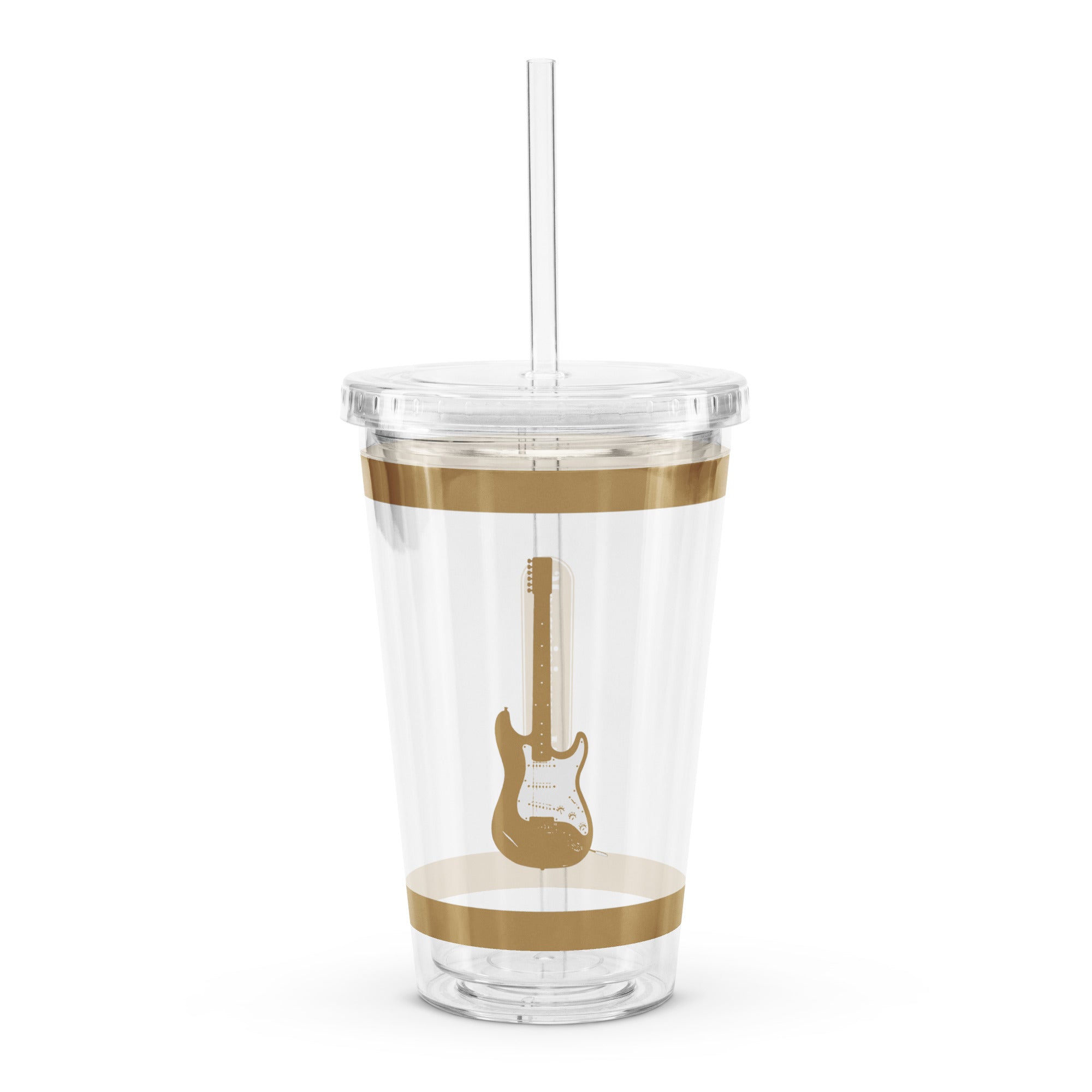 ELECTRIC GUITAR CLEAR TUMBLER - BROWN