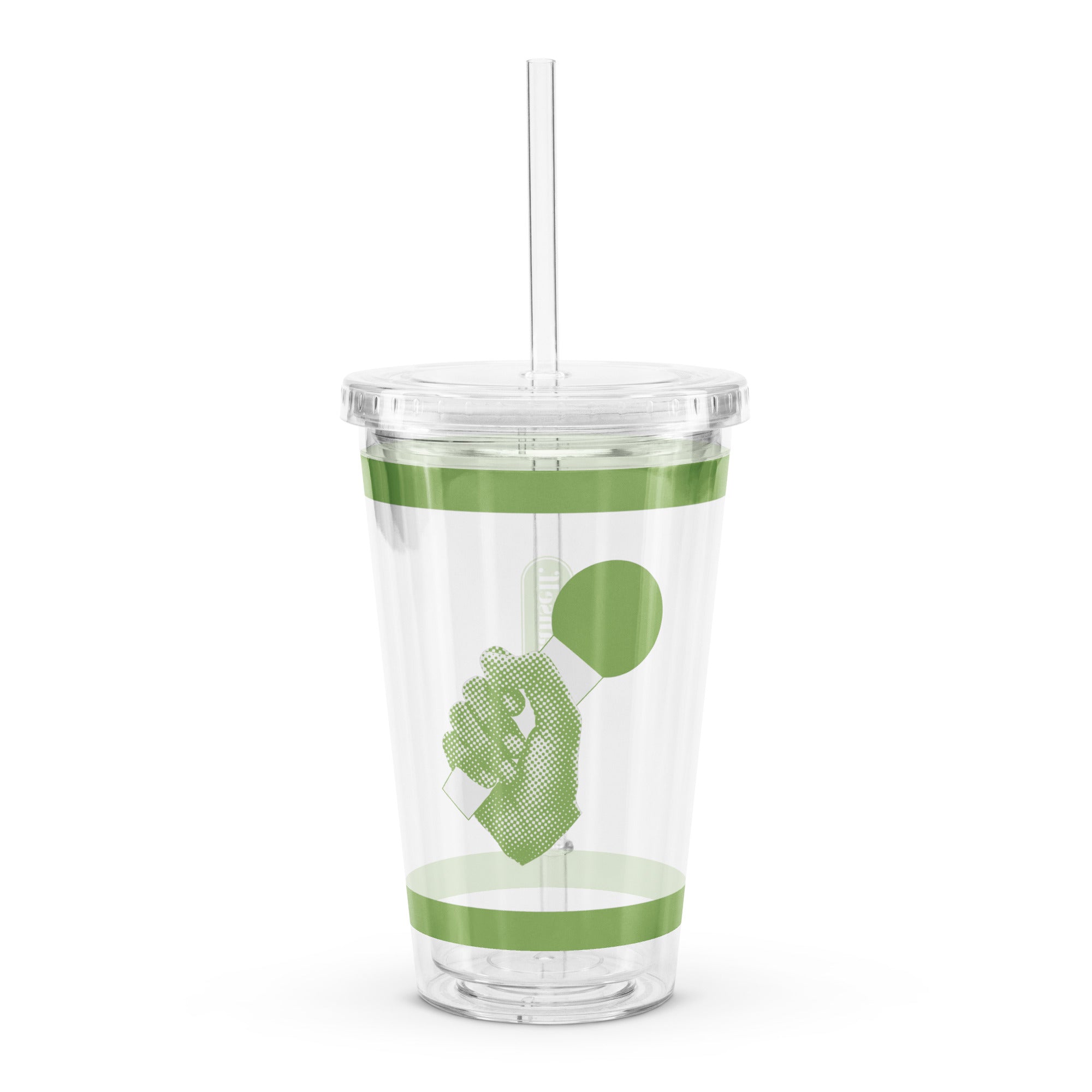 MICROPHONE CLEAR TUMBLER - GREEN